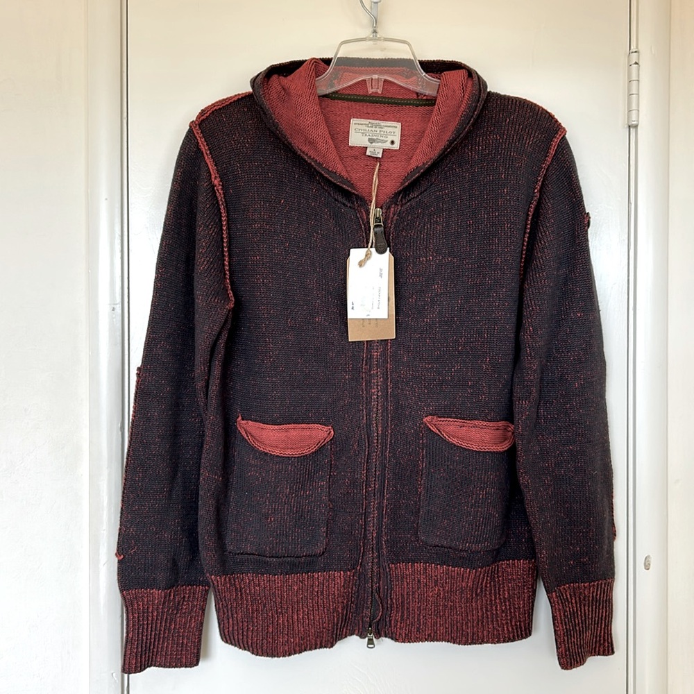 Cockpit USA NWT Mens Hoodie Sweater Orange / Brown Size Large